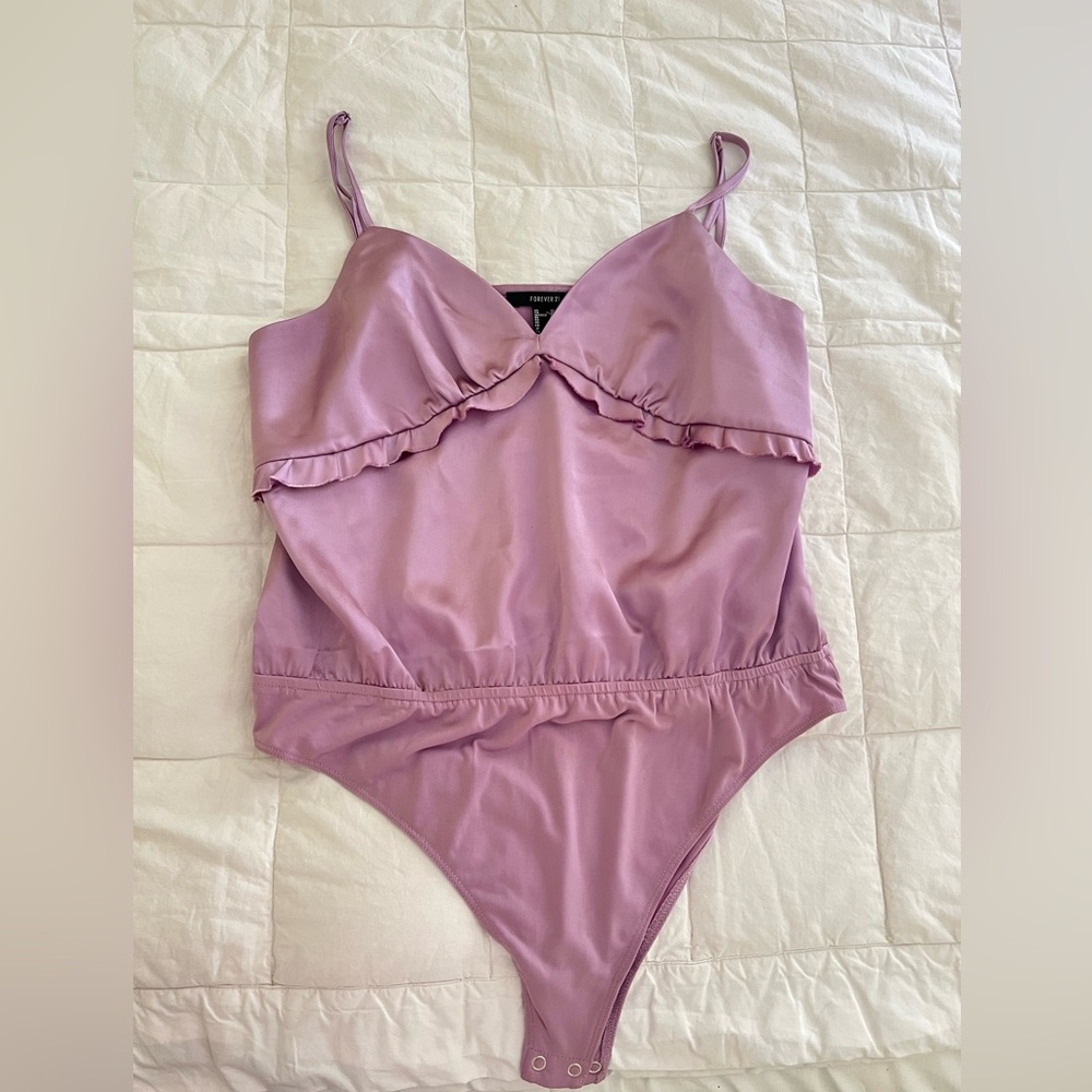 Forever 21 satin purple bodysuit